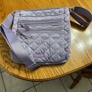 Vera Bradley Performance Twill Triple Zip Crossbody Color: Lavender Like New